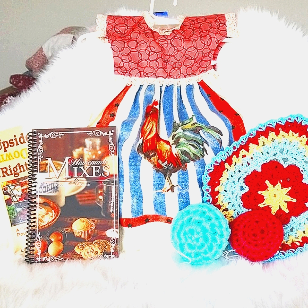 Homemade Dress Style Tea Towel Bundle (Red Roostr)
